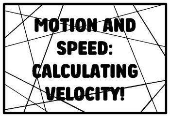 Motion and speed calculating velocity grade and science coloring pages