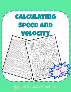 Calculating speed velocity coloring activity by lifeofluckz tpt