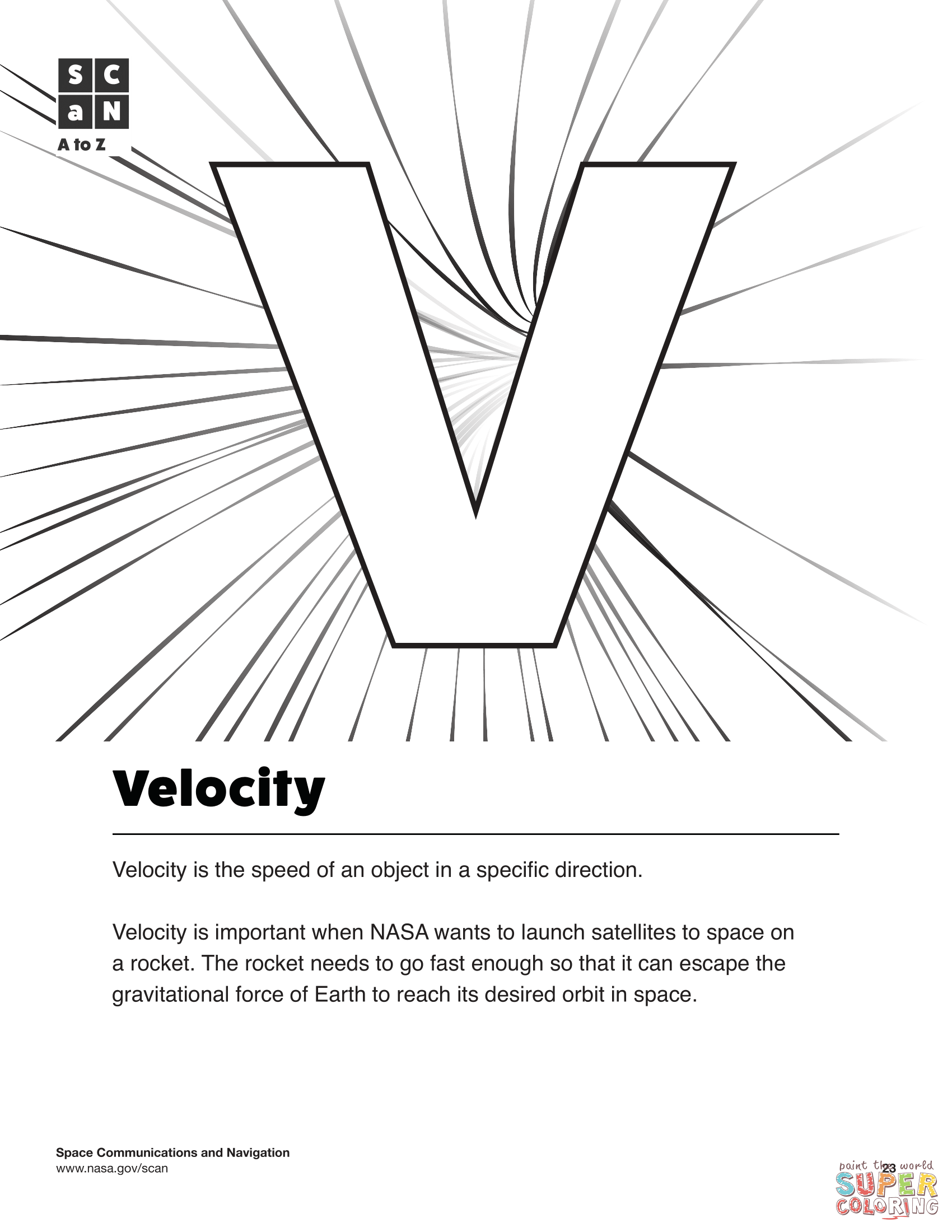 V is for velocity coloring page free printable coloring pages