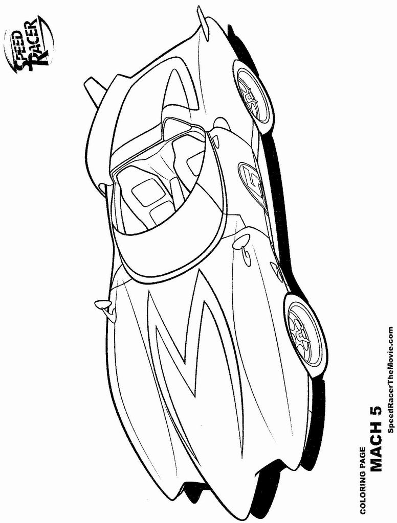 Speed racer coloring pages