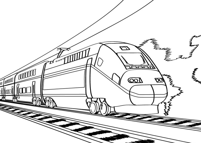 Speed train coloring pages