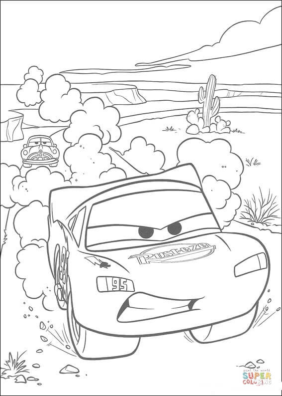 Mcqueen at high speed coloring page free printable coloring pages