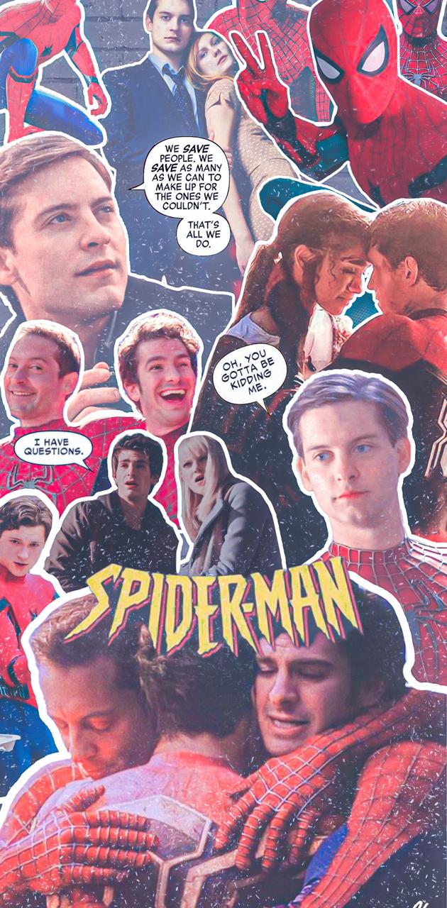 Spiderman collage wallpaper by thatwallpaperguy