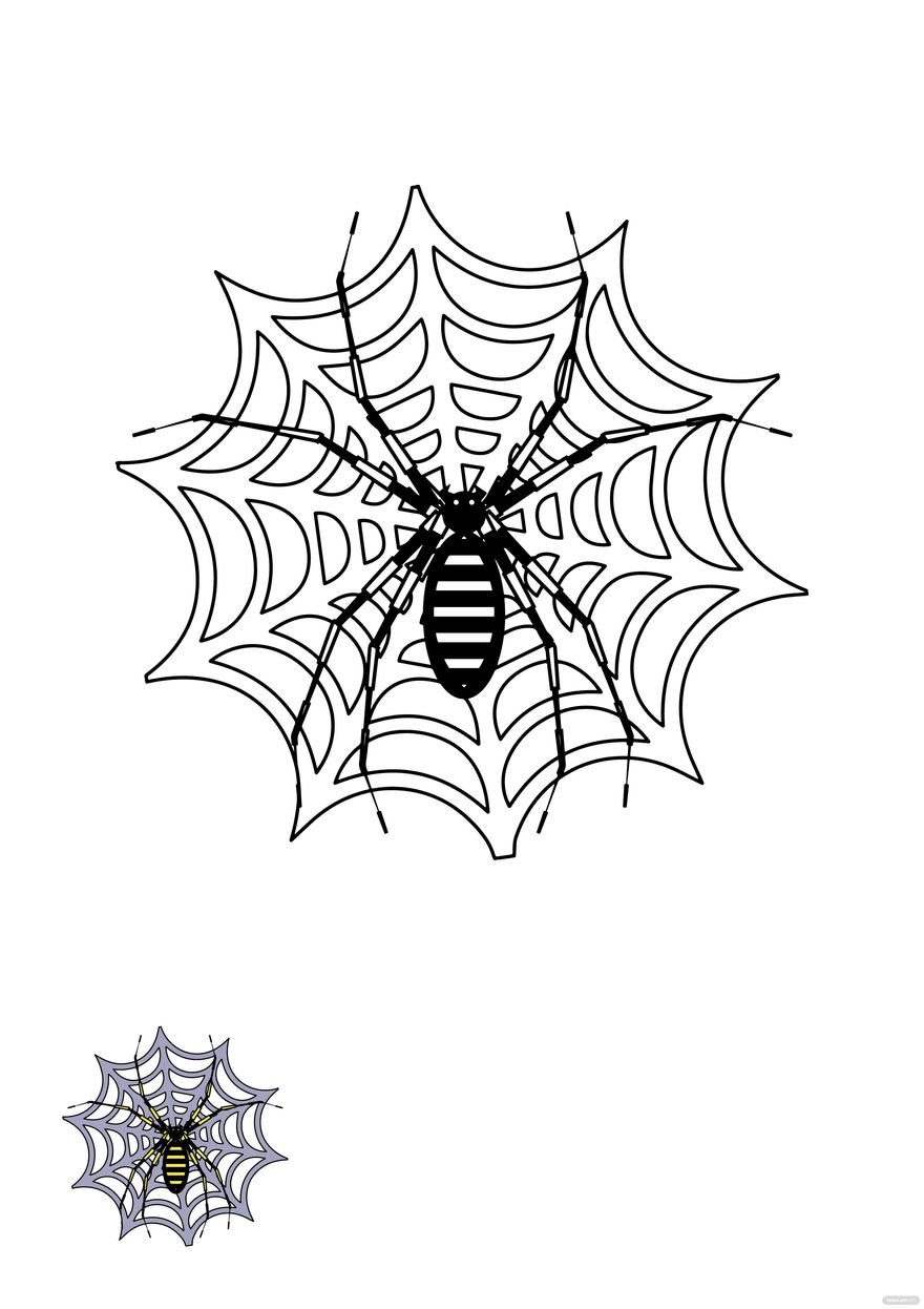 Free spider web coloring page