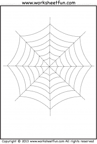 Spider web tracing â one halloween worksheets free printable worksheets â