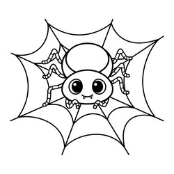Coloring page spider web vector images over