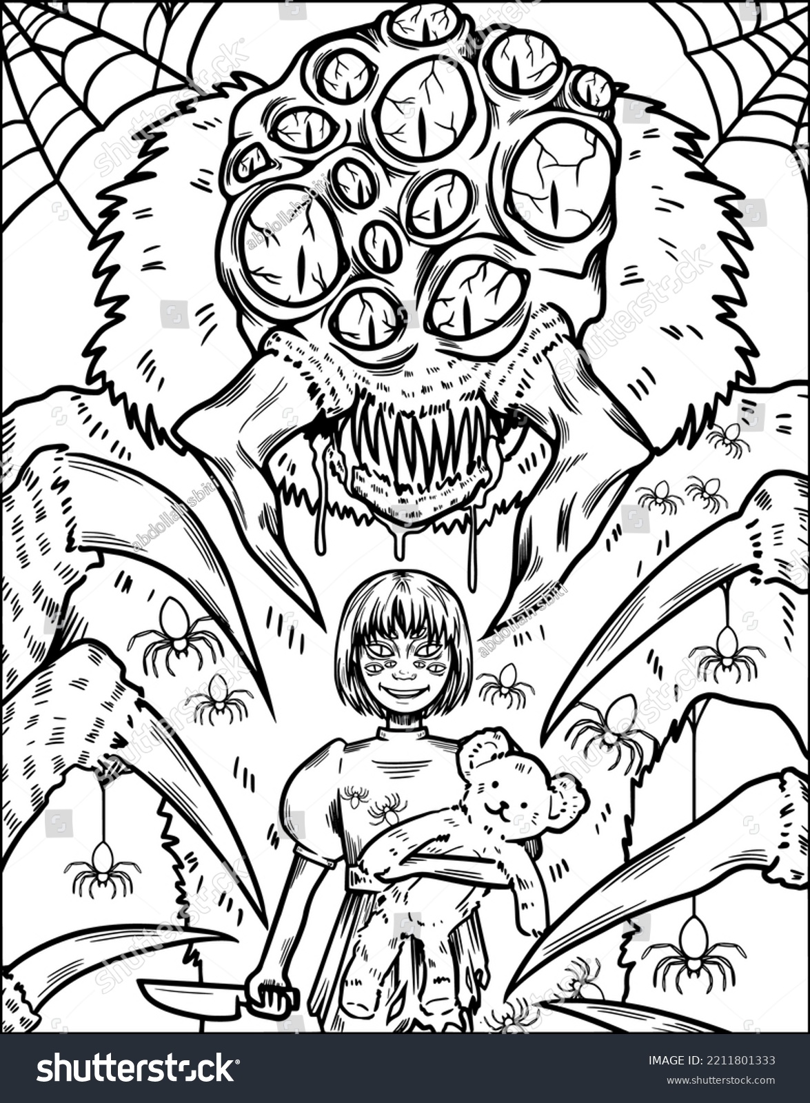 Adult coloring page spider images stock photos d objects vectors