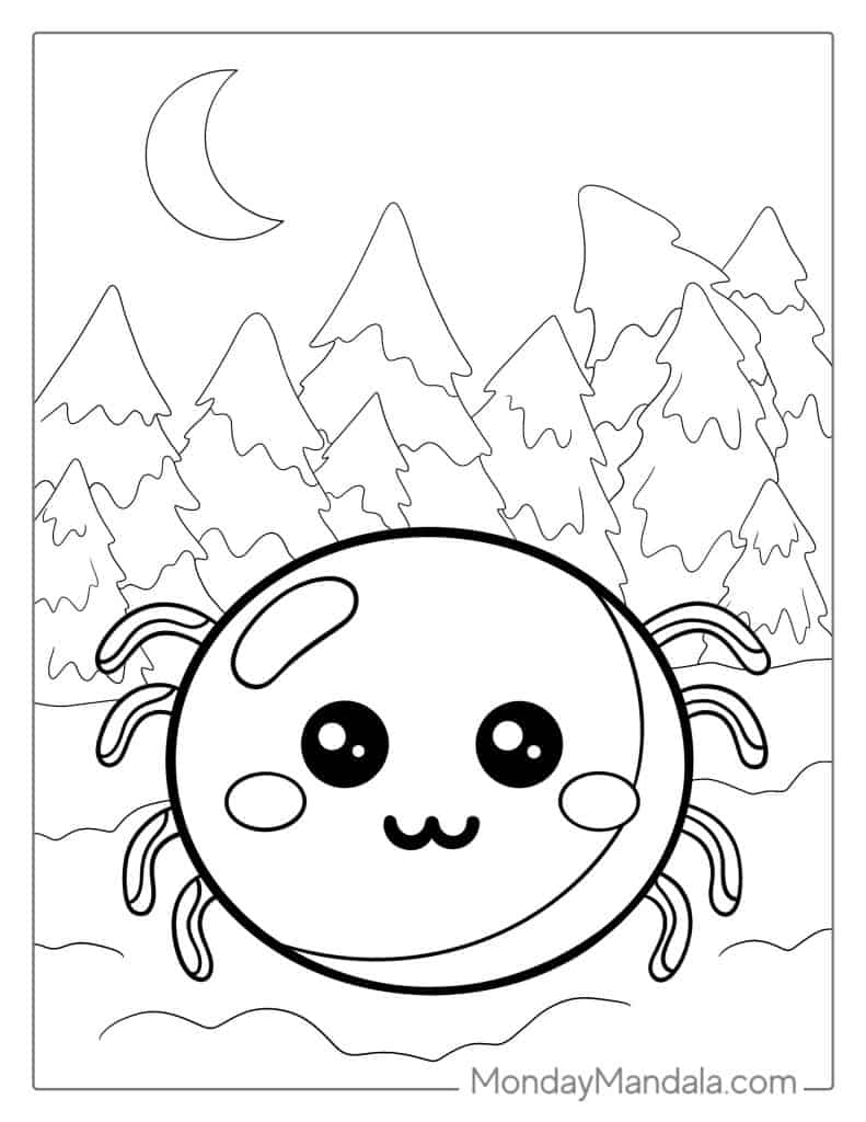 Spider coloring pages free pdf printables