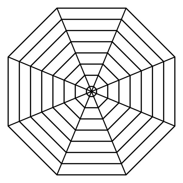 Octagon spider grid pattern radar template s spider diagram stock illustration