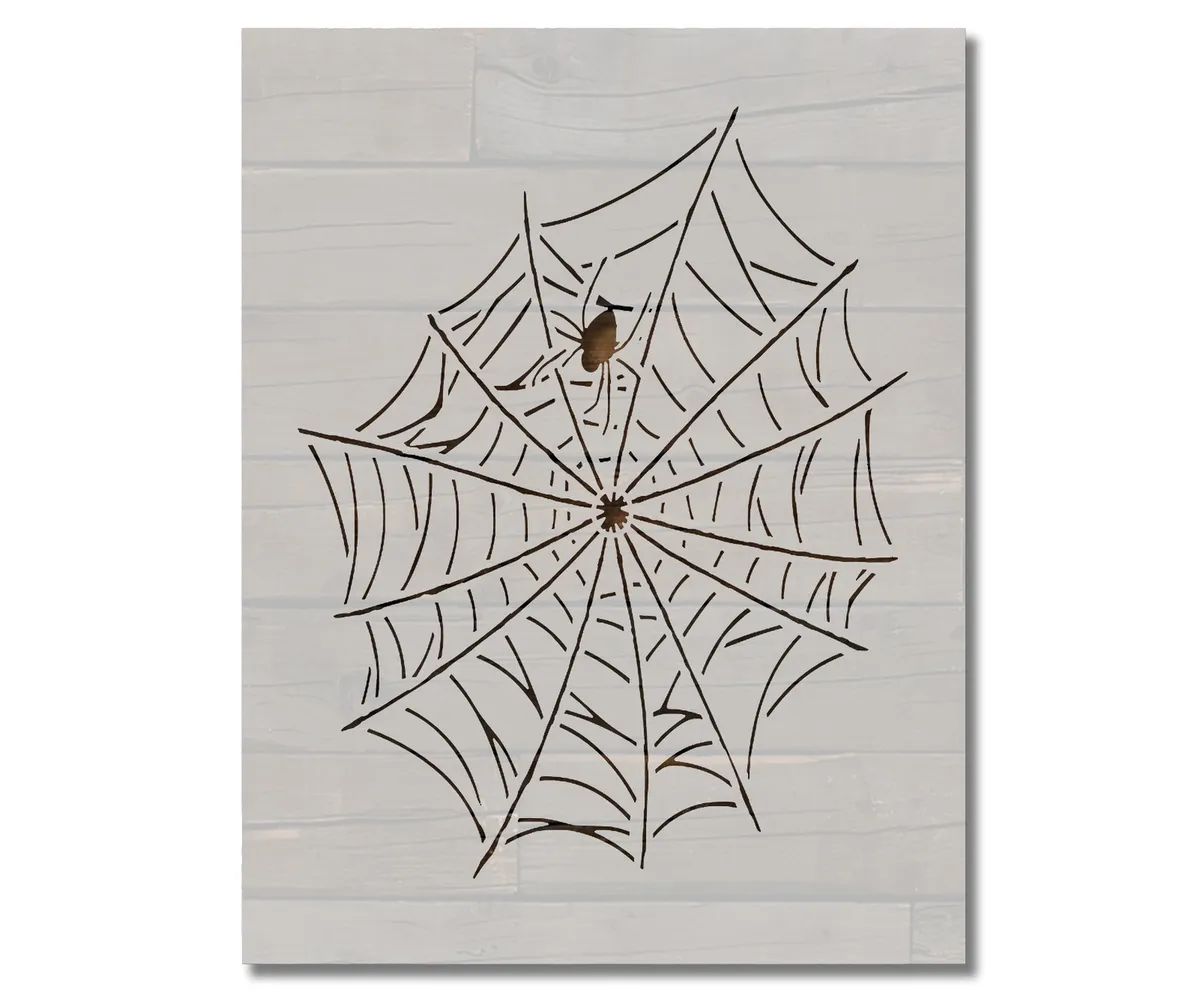 Halloween spider web stencil template reusable x inches for painting