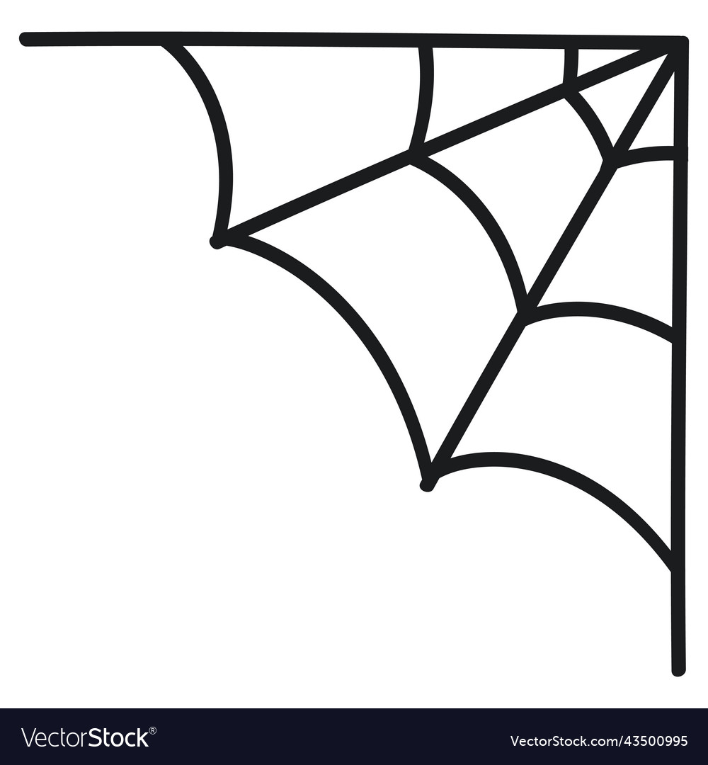 Hand drawn corner spiderweb halloween theme vector image