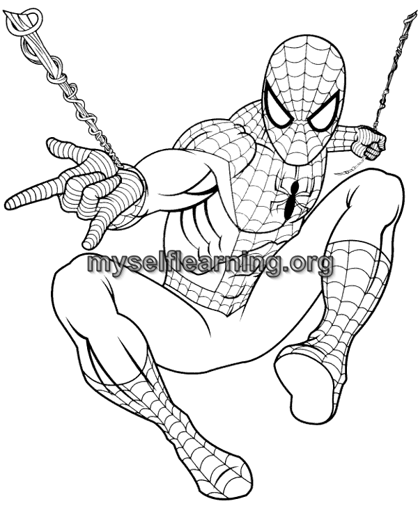 Spiderman cartoons coloring sheet instant download
