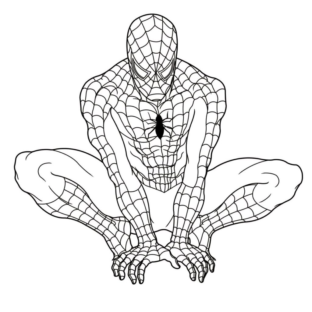 Spiderman cartoon coloring page â
