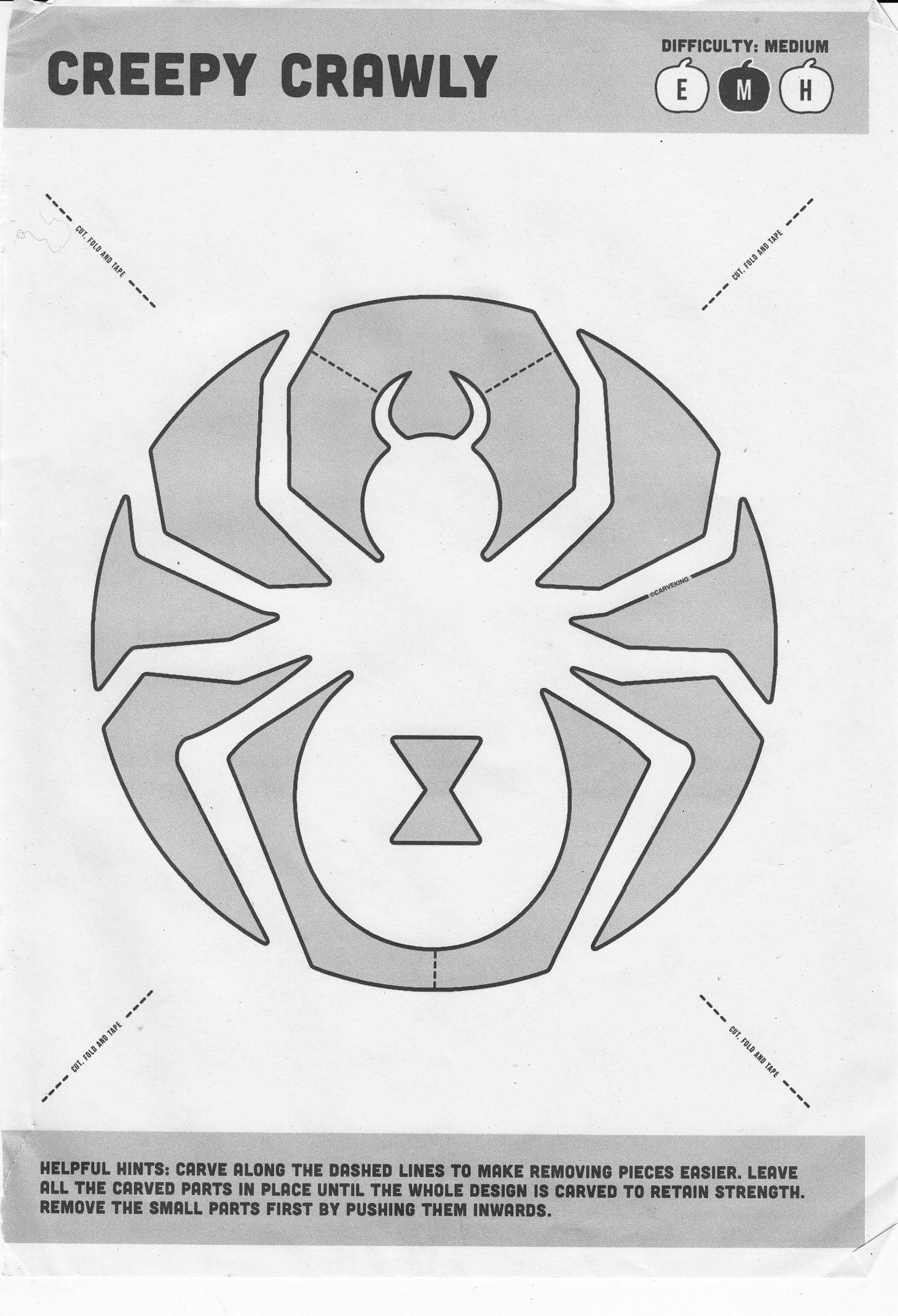 Spider free pumpkin stencil