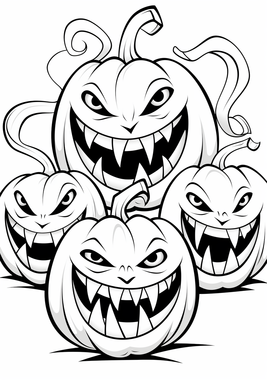 Halloween pumpkins terrifying trio