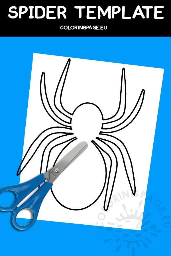 Spider template printable coloring page