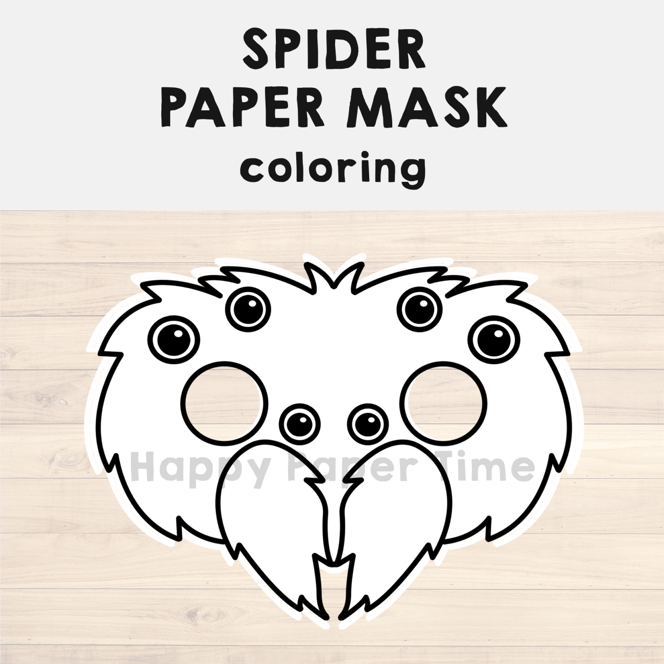 Spider paper mask printable coloring halloween craft activity template made by teachers