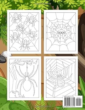 Spider coloring book for kids cute and easy spiders designs for toddlers and children boys and girls ages