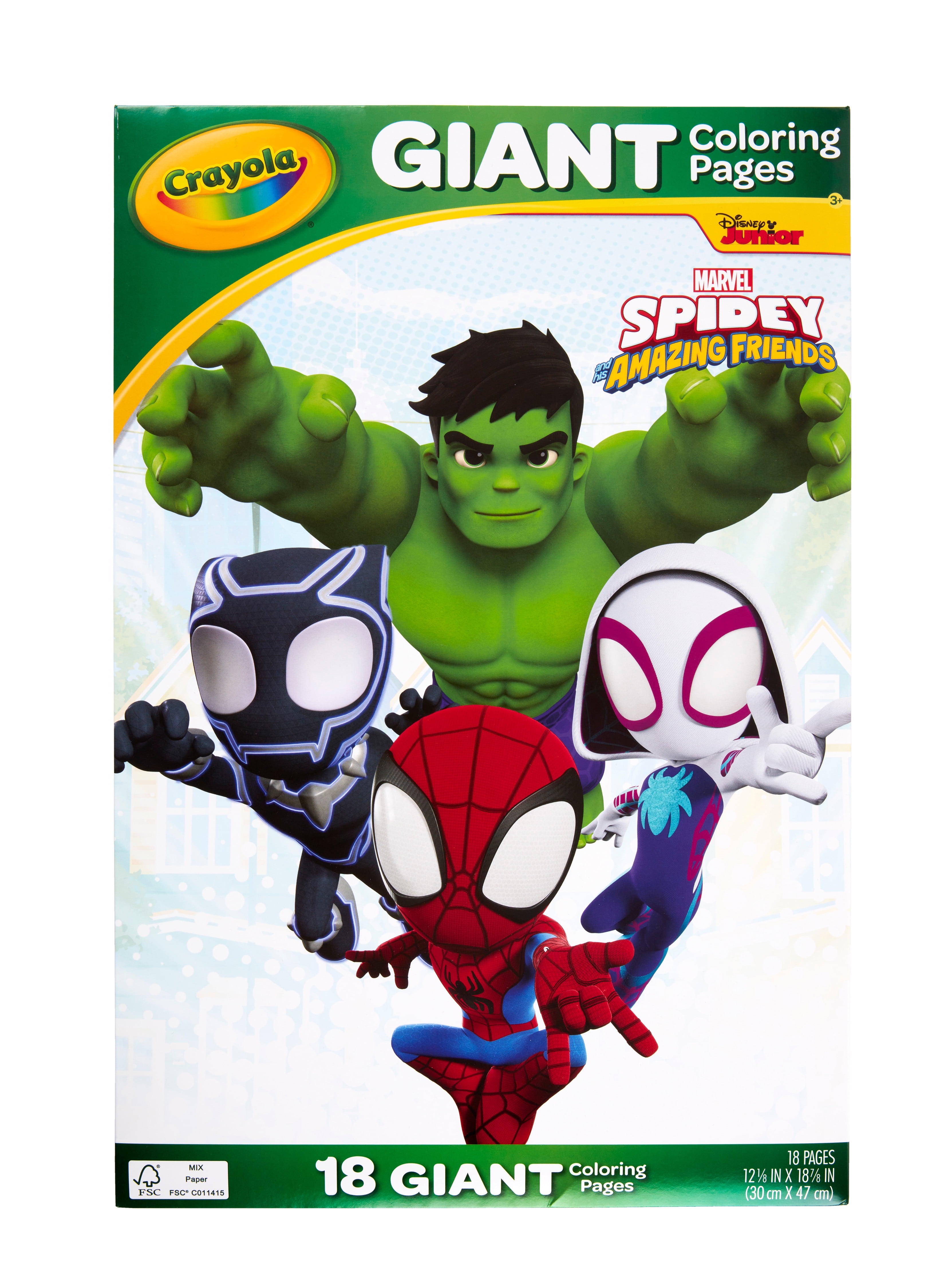 Crayola spidey his amazing friends giant coloring pages
