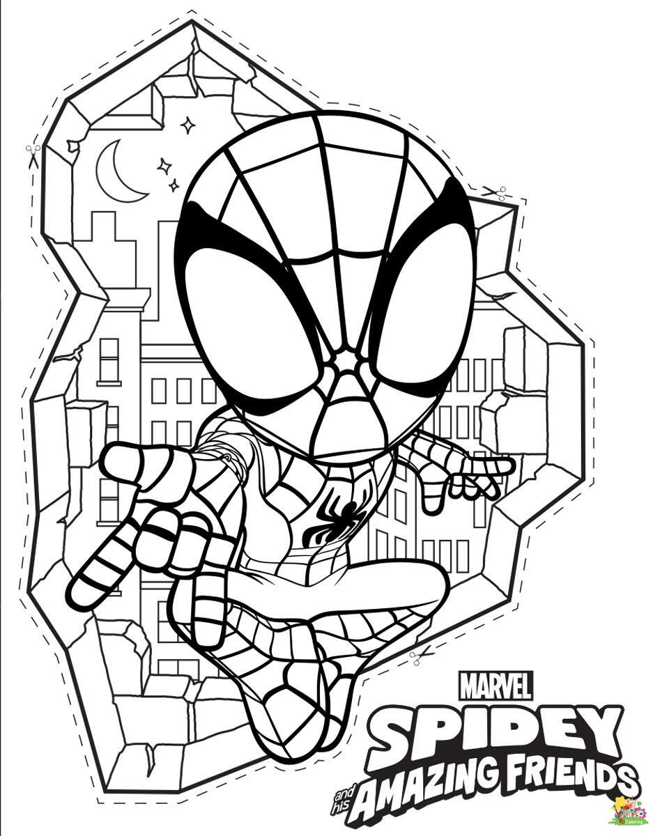 Printable coloring pages yocoloring on x spidey and his amazing friends have been a fan