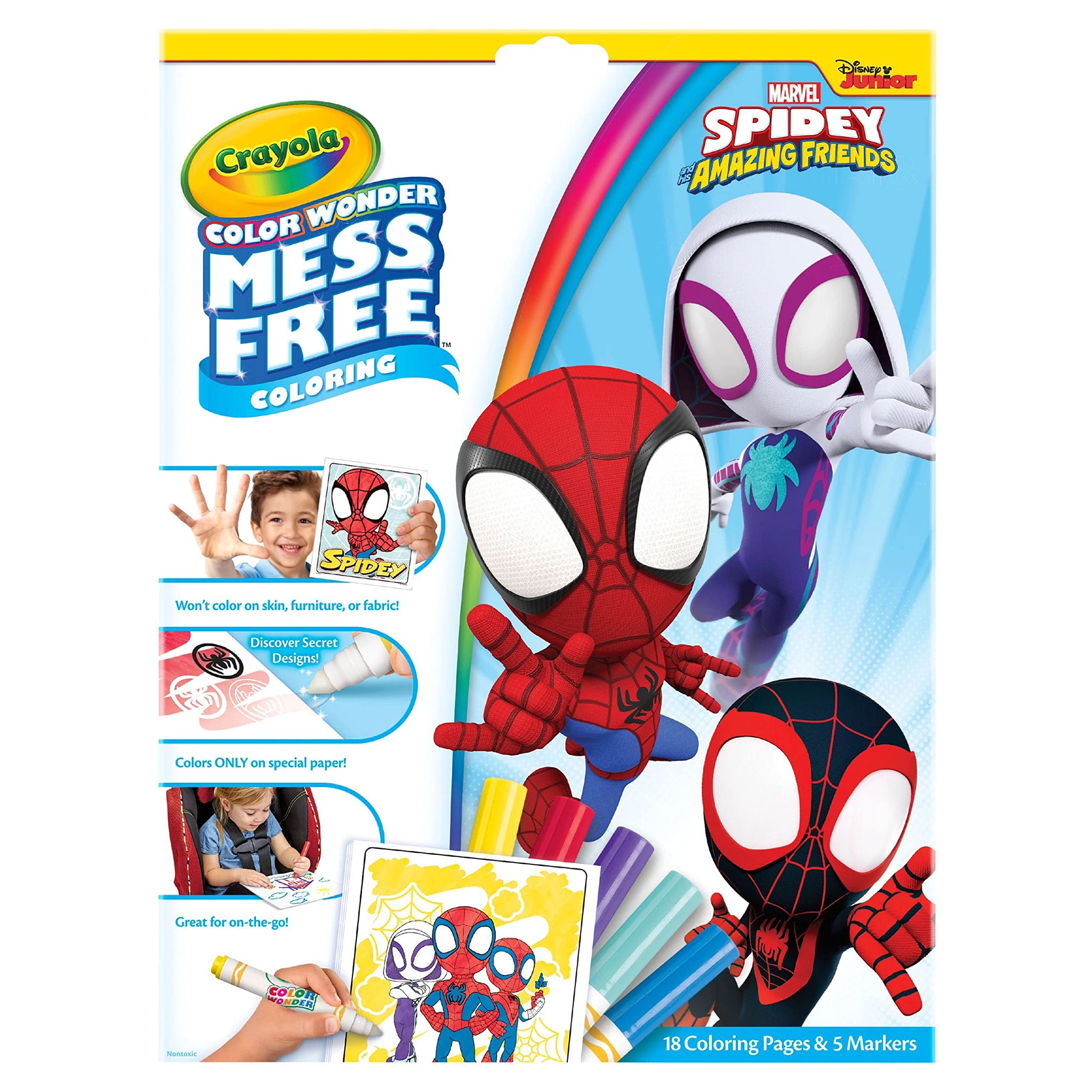 Crayola color wonder spiderman coloring pages mess free markers gift toys games