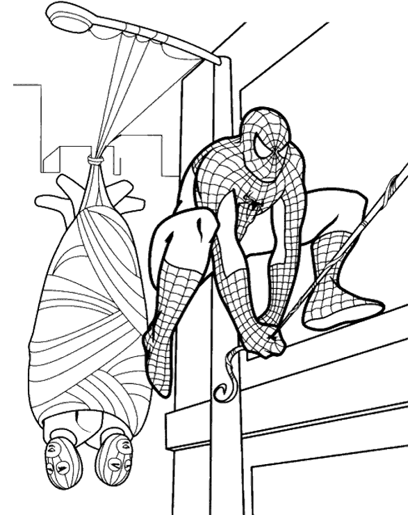 Spiderman coloring sheet for kids