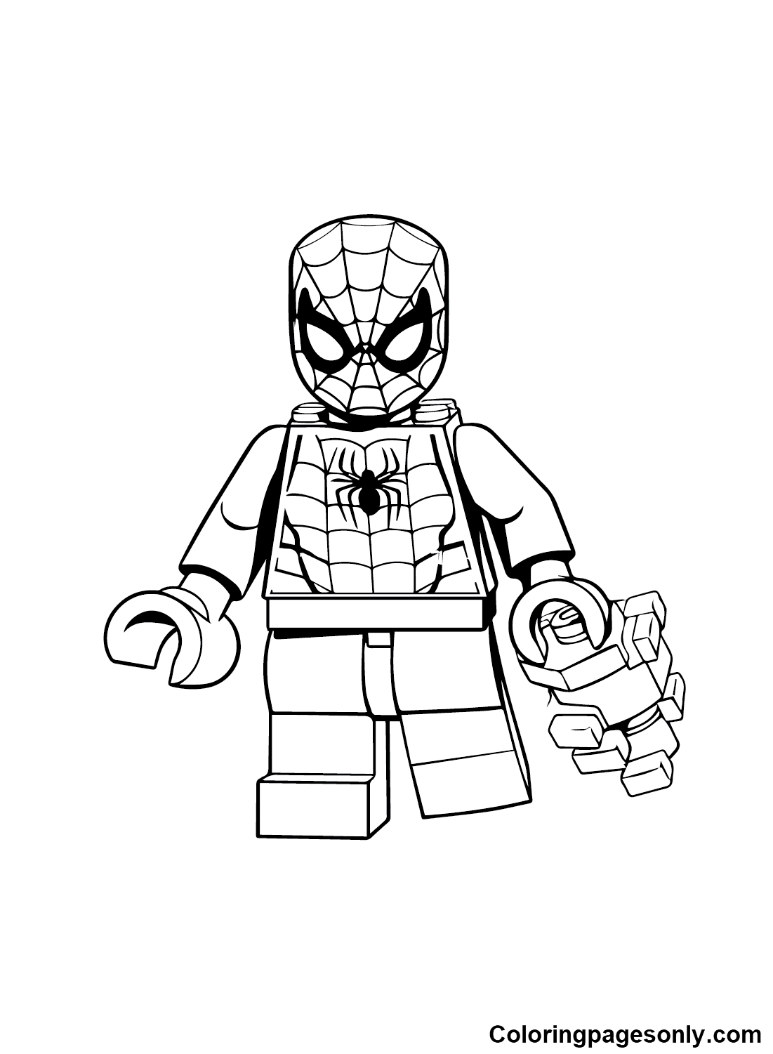 Lego spiderman coloring pages printable for free download