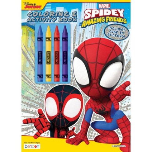 Spidey his amazing friends coloring book with crayons