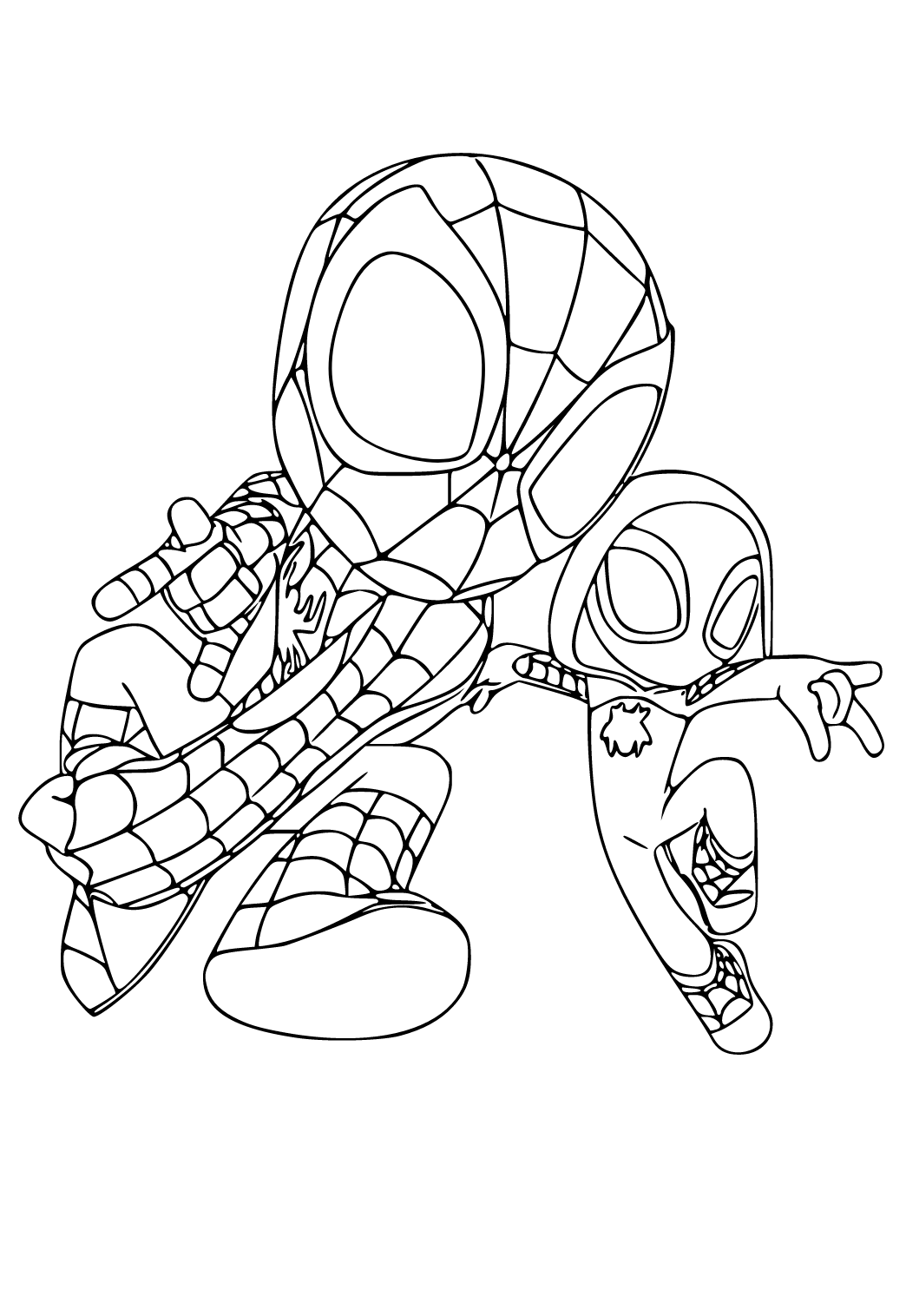 Free printable spidey and his amazing friends friends coloring page for adults and kids