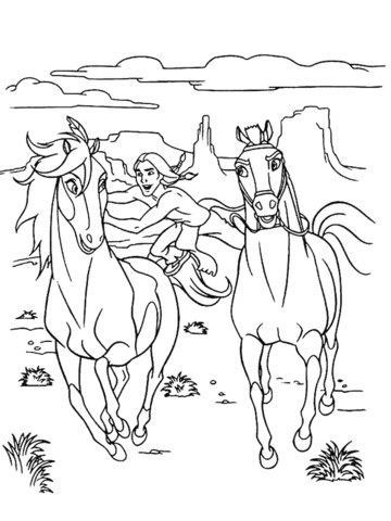 Spirit rain and little creek coloring page free printable coloring pages