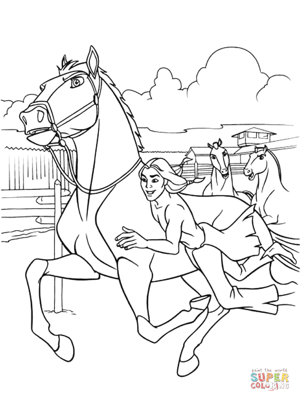 Creek riding on spirit horse coloring page free printable coloring pages