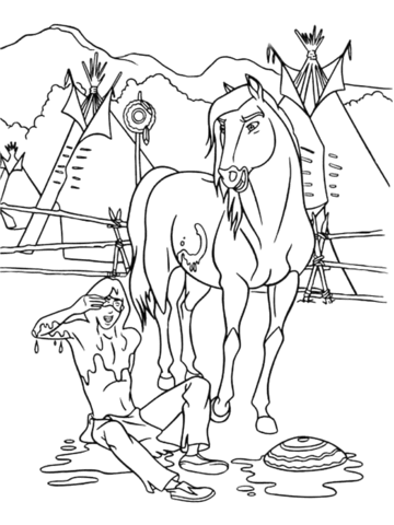 Spirit stallion of the cimarron coloring pages free coloring pages