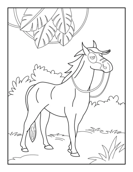 Horse coloring page kids coloring book relax meditation stock vector by nipunkundu