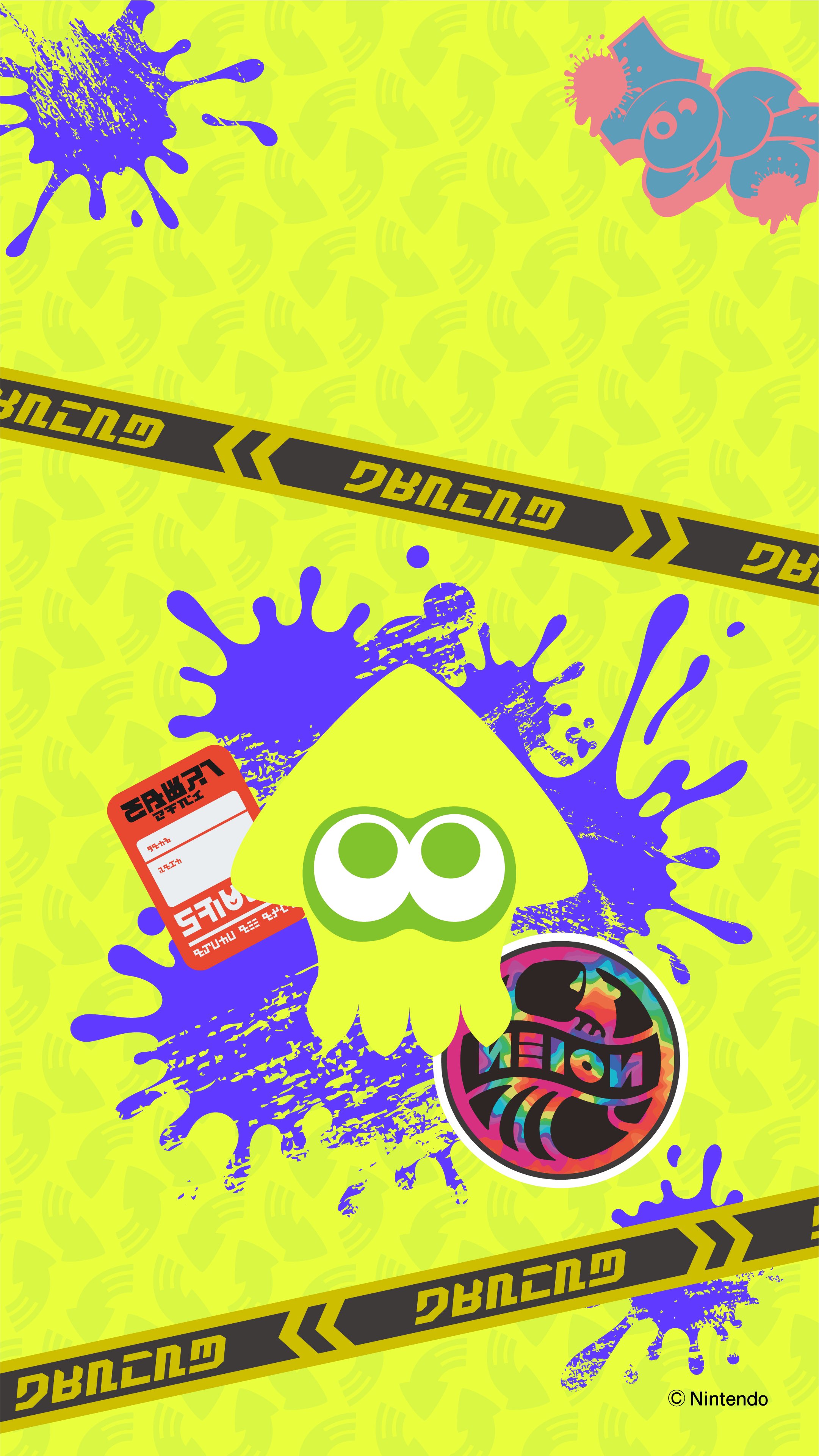 Kyle mclain on a collection of splatoon wallpapers that you can only get by checking in at