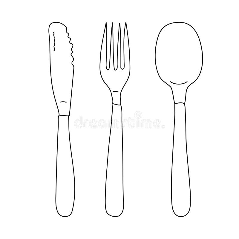 Fork knife coloring stock illustrations â fork knife coloring stock illustrations vectors clipart