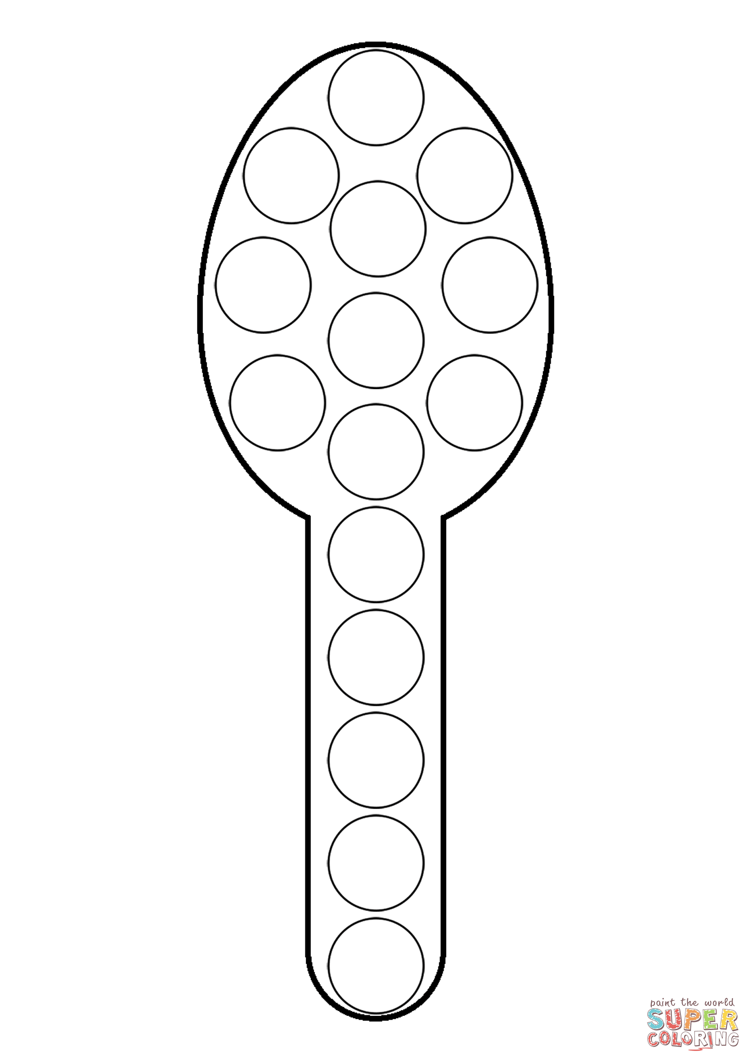 Spoon dot art coloring page free printable coloring pages
