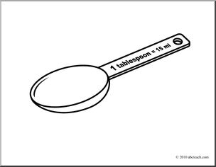 Clip art measuring spoons tablespoon coloring page i