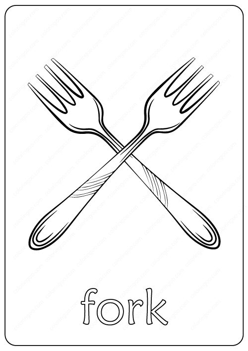 Printable fork coloring page â book pdf coloring pages color free coloring pages