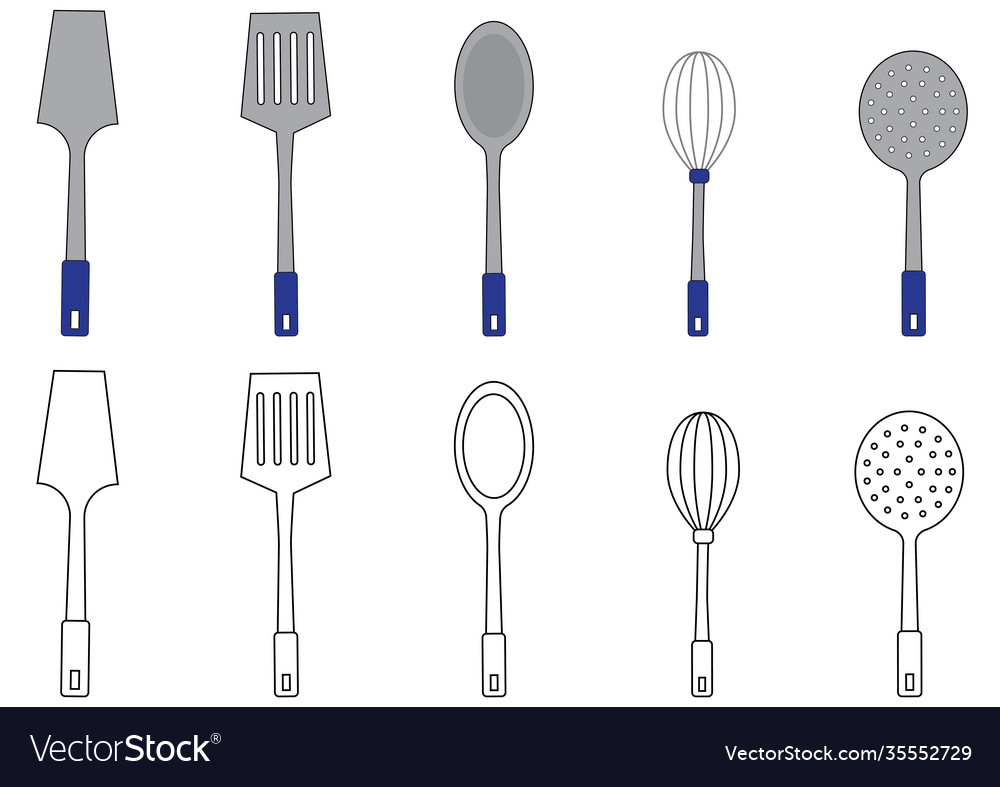 Utensils coloring page royalty free vector image