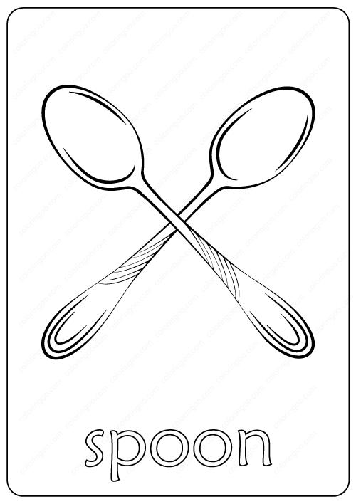 Printable spoon coloring page â book pdf coloring pages alphabet coloring pages printable coloring pages