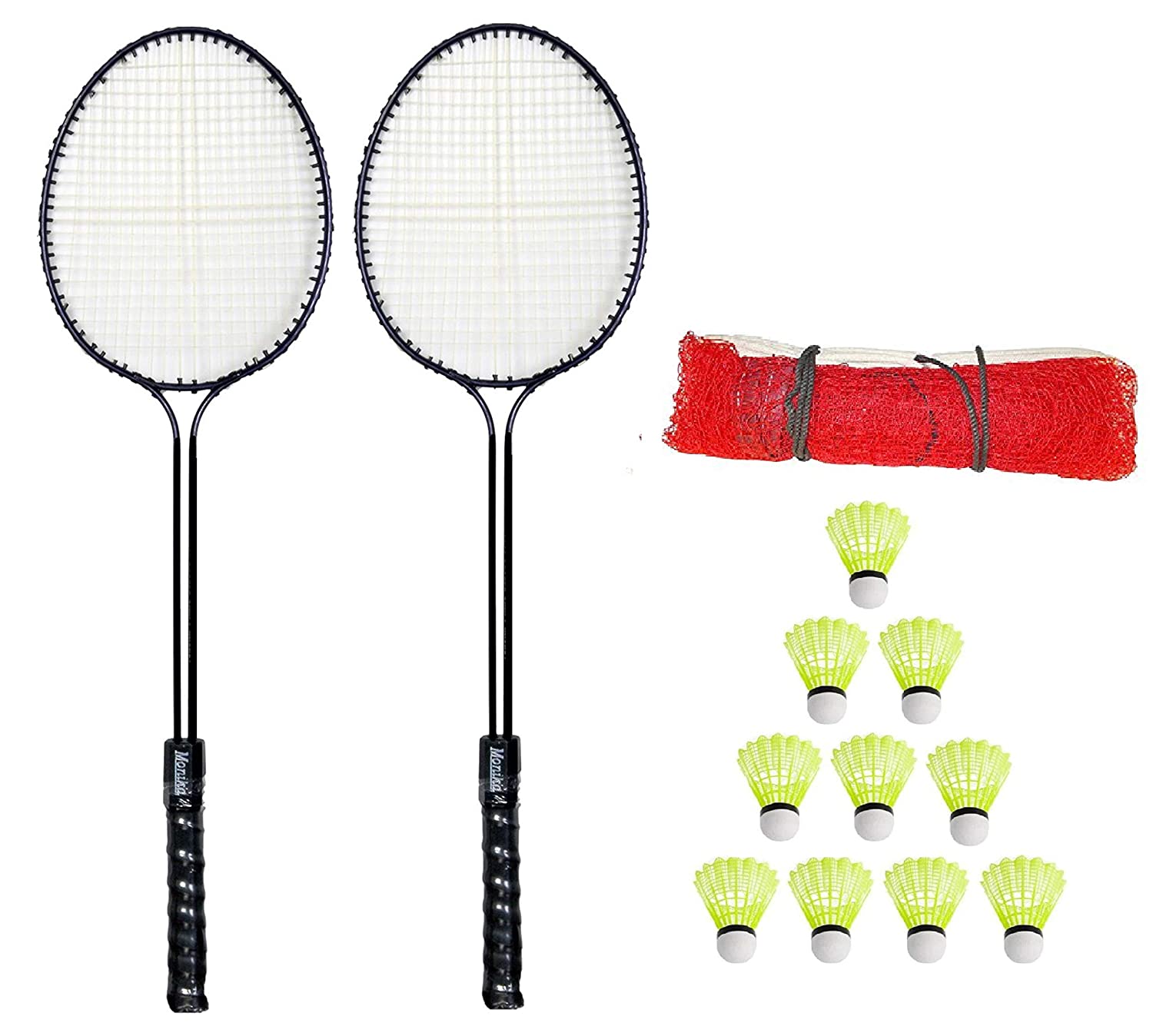 Buy monika sports double shaft badmton racquet pc nylon shuttle badmton net badmton kit onle at low prices dia