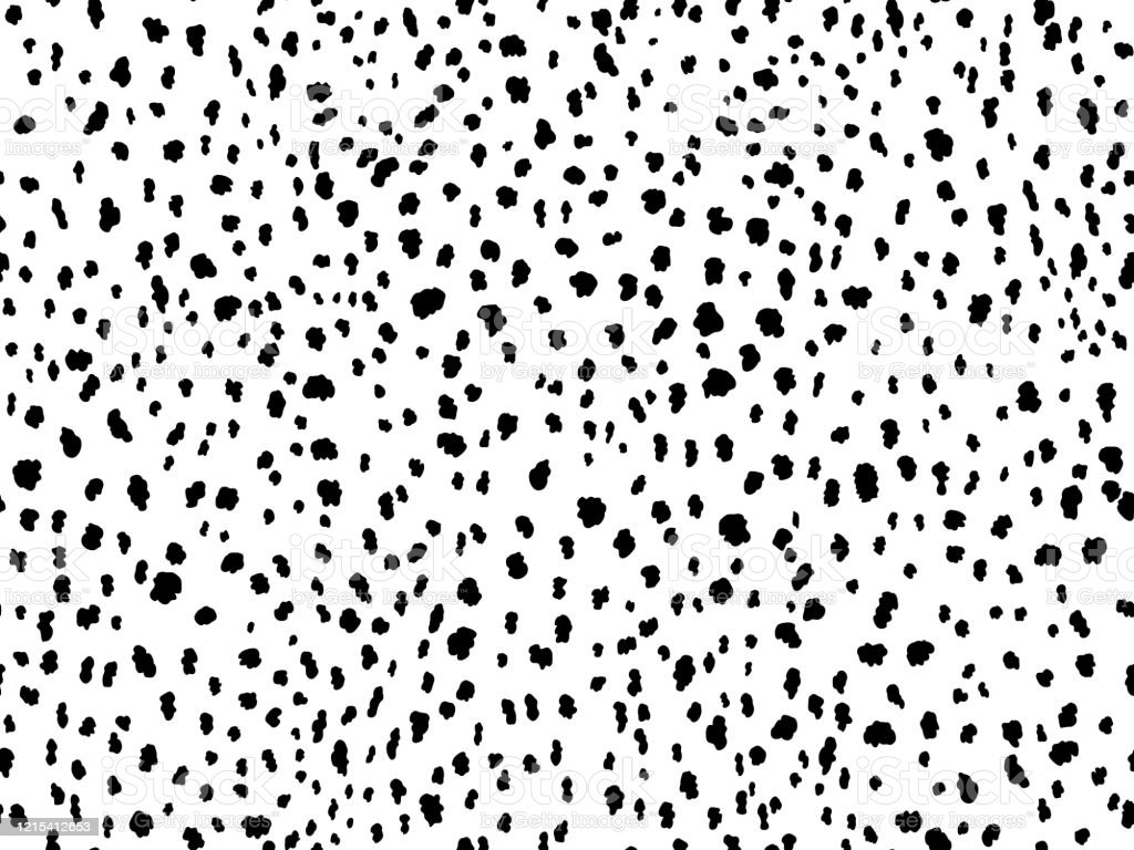 Animal print seamless pattern design with irregular black spots on white background dalmatian pattern animal print stock illustration