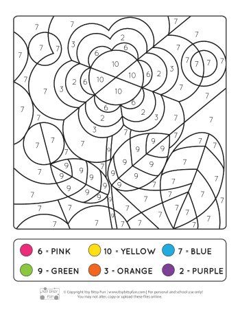 Spring coloring by number worksheets spring worksheet kindergarten colors number worksheets