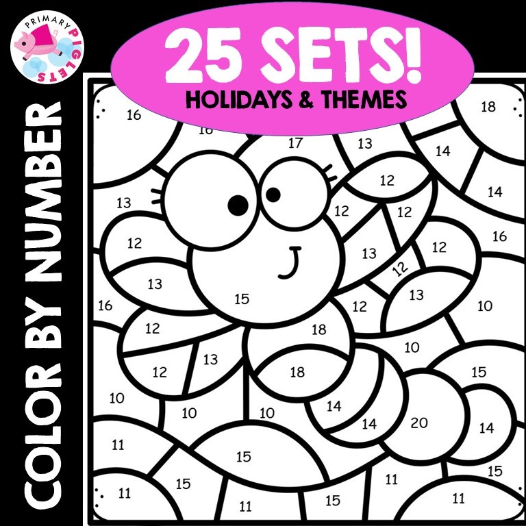 Color by code color by numbers math coloring pages fall winter spring summer coloring pages made by teachers