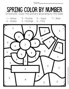 Color by number spring preschool worksheets spring worksheets kindergarten spring worksheets preschool spring preschool