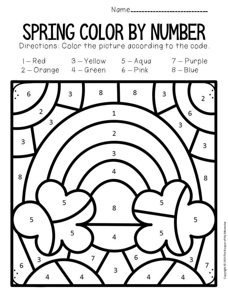 Color by number spring preschool worksheets spring worksheets preschool preschool worksheets kindergarten colors