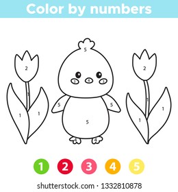 Color by number preschool kids coloring stock vector royalty free