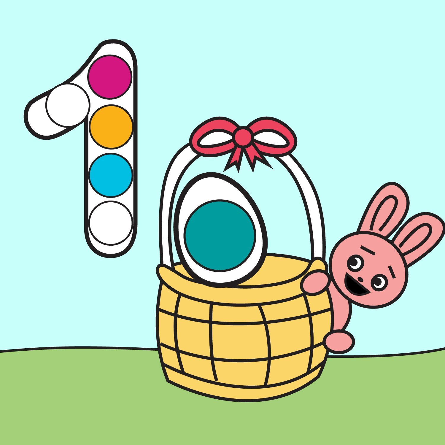 Numbers dot easter free preschool coloring pages