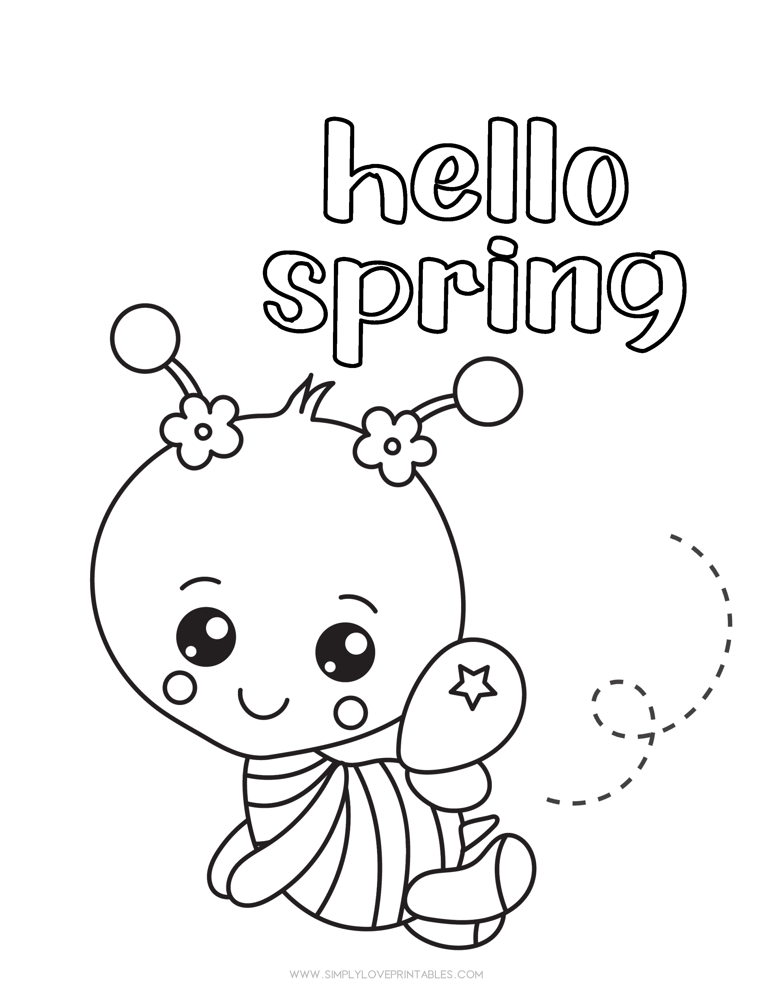 Spring coloring printable pages simply love printables