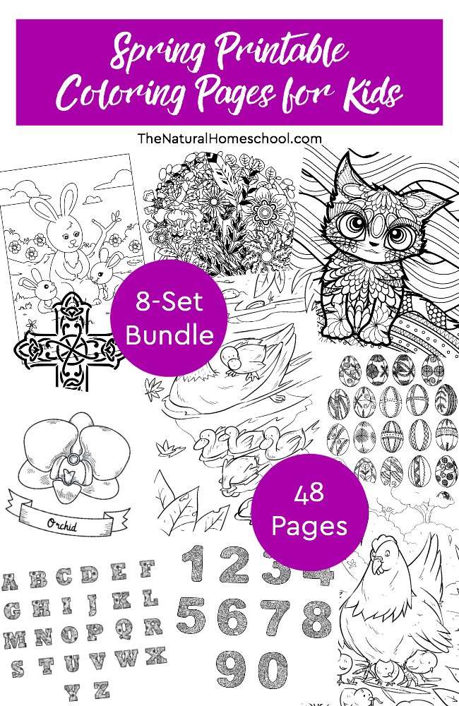 Spring printable coloring pages for kids